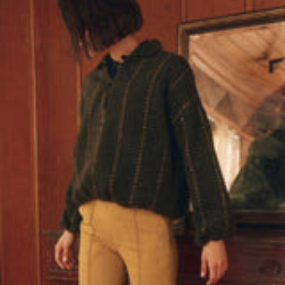 The GREAT. -- The Outlander Pullover -- Moss Creek Chevron Stripe -- Size 1 - Picture 2 of 5